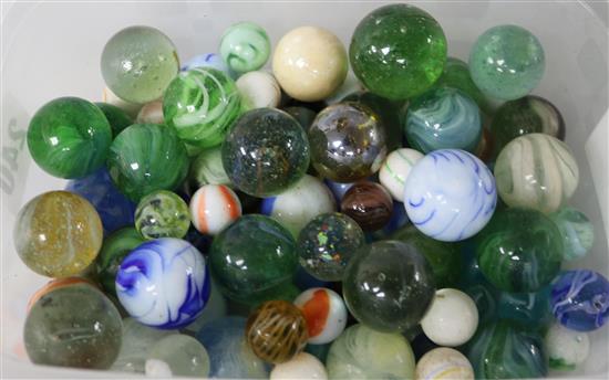 A collection of assorted marbles